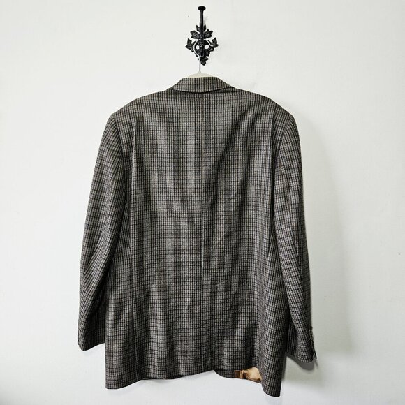 Jack Victor 44L Sport Coat 100% Wool Plaid Three Button Fully Lined - Picture 2 of 7